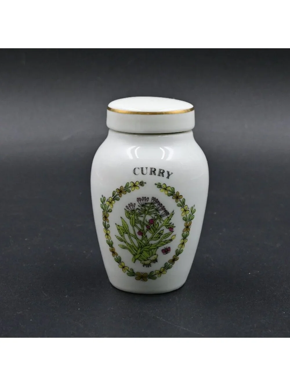 Franklin Mint Gloria Vanderbilt Curry Spice Jar Vintage 1985 Porcelain